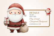 Cute Santa Claus Clipart, a Seasonal Illustration by Housui Patterns (Thumbnail 2 of 13)