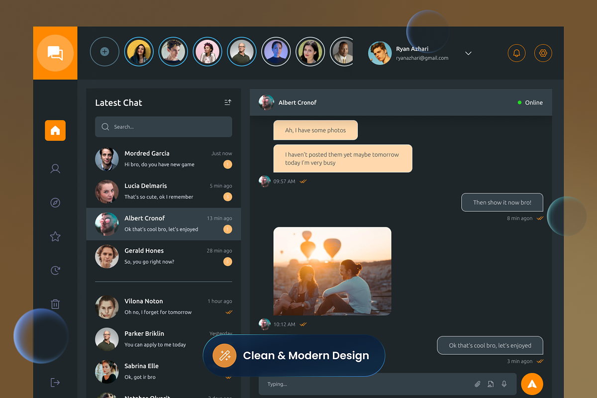 Dekstop Chat App Dashboard, a Websites & App Template by SLAB! Design