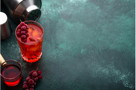 Alcoholic cocktail with red currant, a Food & Drink Photo by Yulia Furman