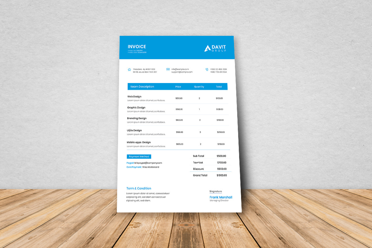 Invoice- Doc, Pdf, Psd, Ai, Eps, a Stationery Template by UI_Expert (Photo 4 of 7)