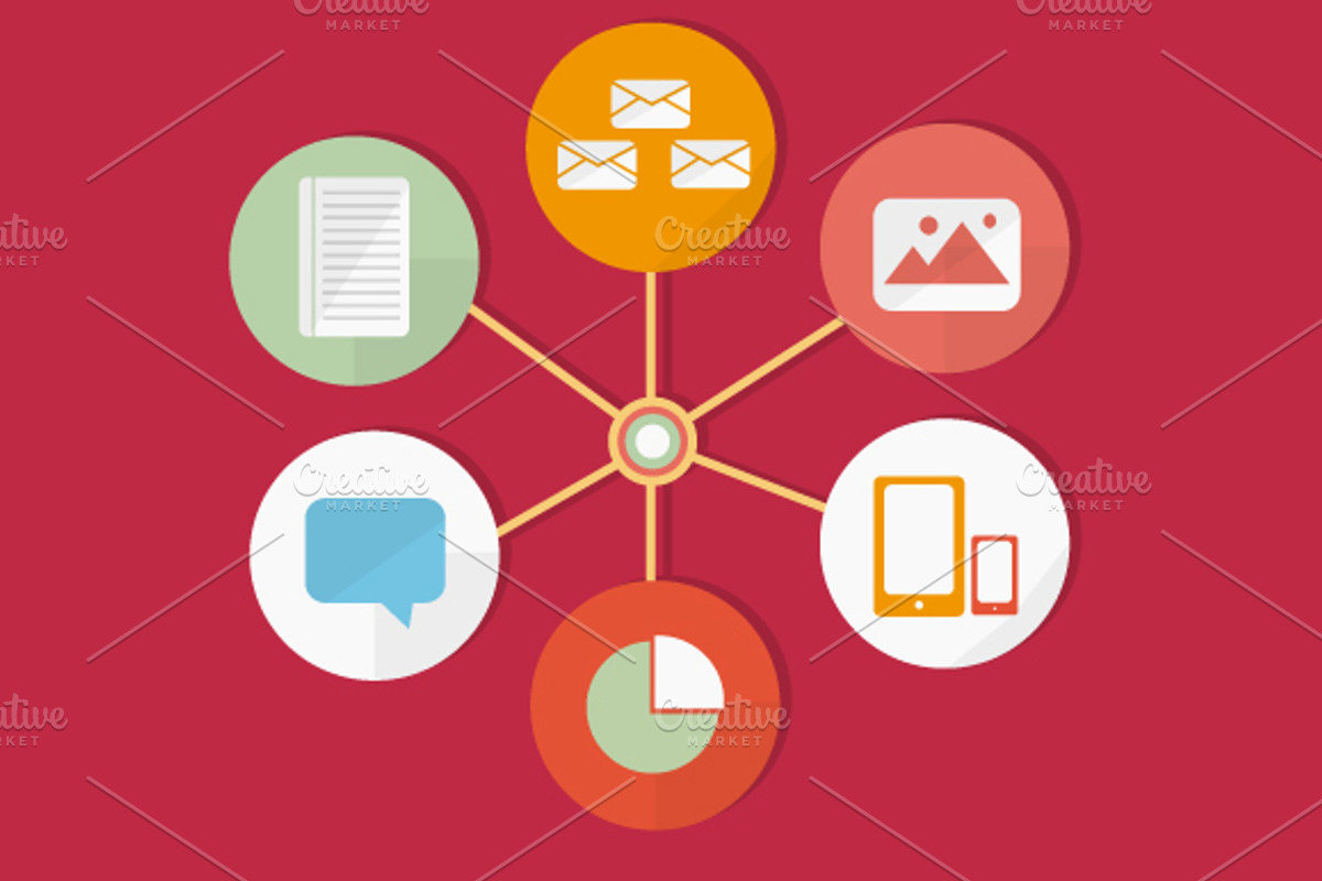 Infographic Web Flat Icons, an Icon by SUBCUTANEO STORE (Photo 1 of 3)