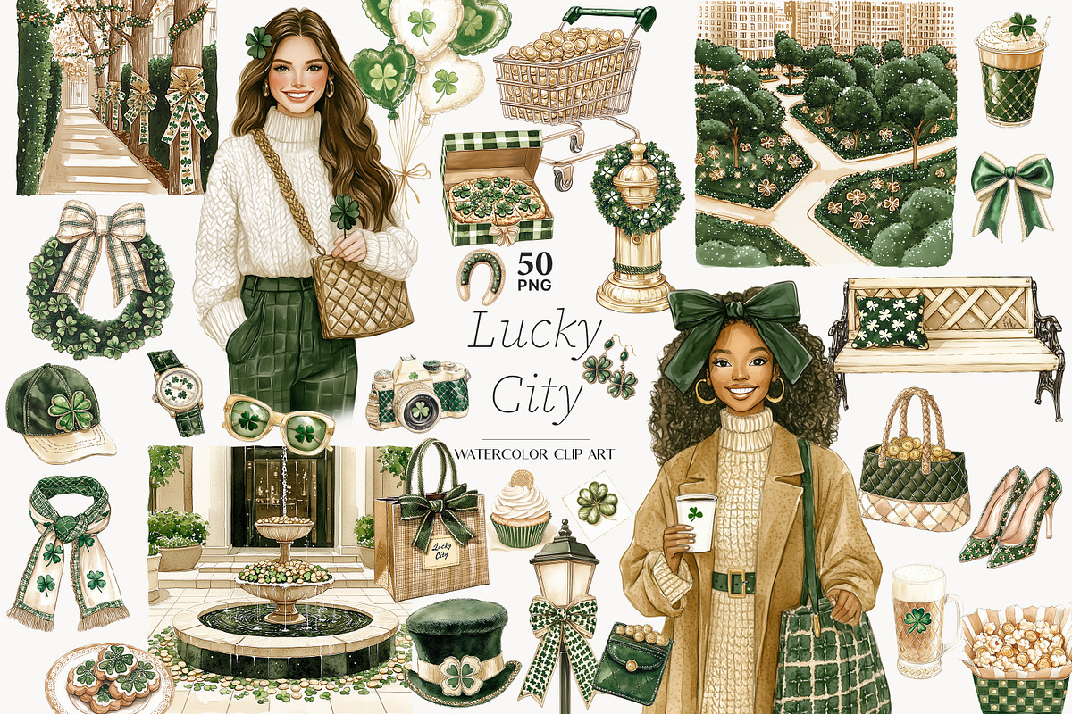 St Patricks Day Clipart, a Person Illustration by GlamArtZhanna (Photo 1 of 8)