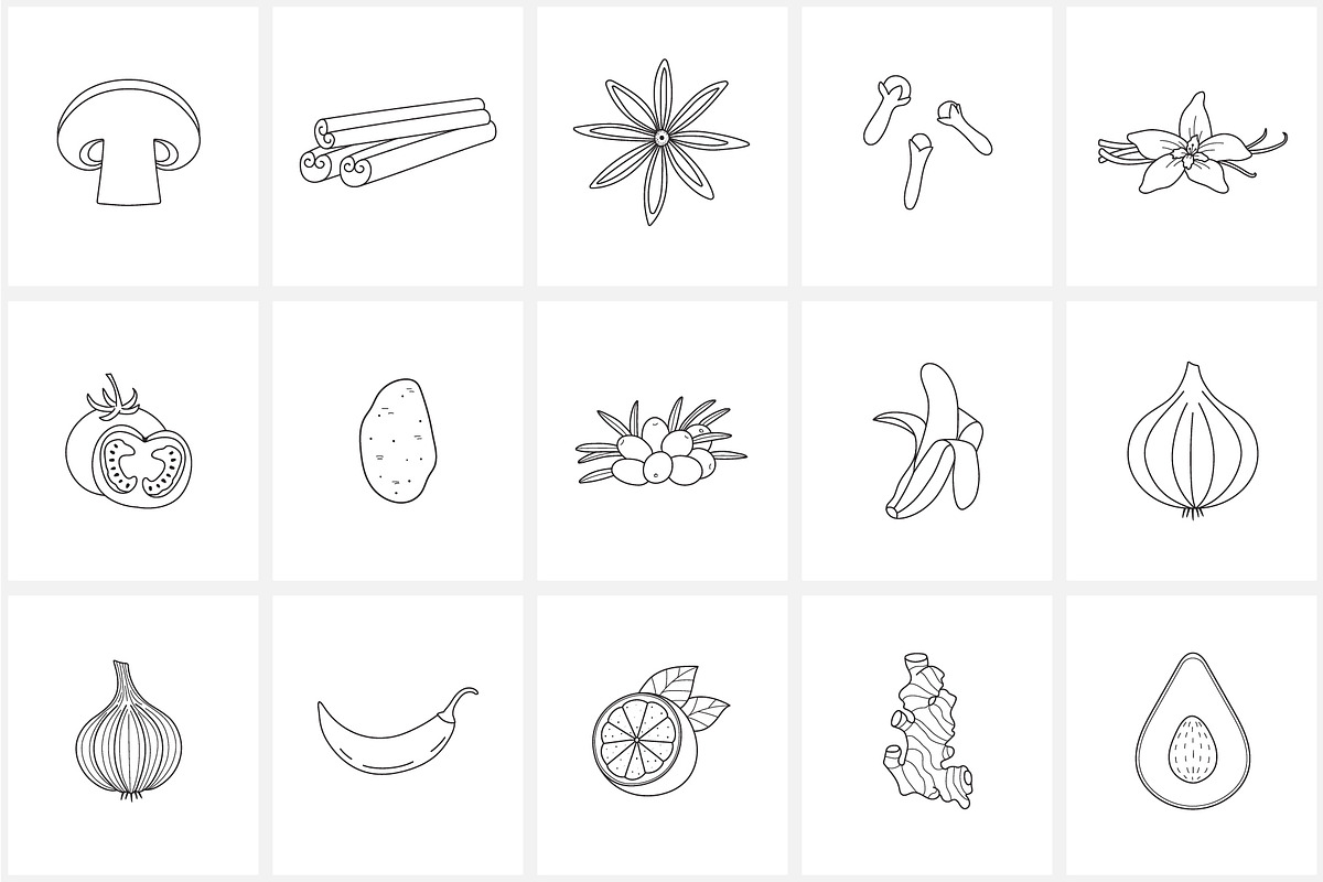 Kitchen & Cooking Icons, an Outline Icon by NatalieArtShop (Photo 8 of 16)