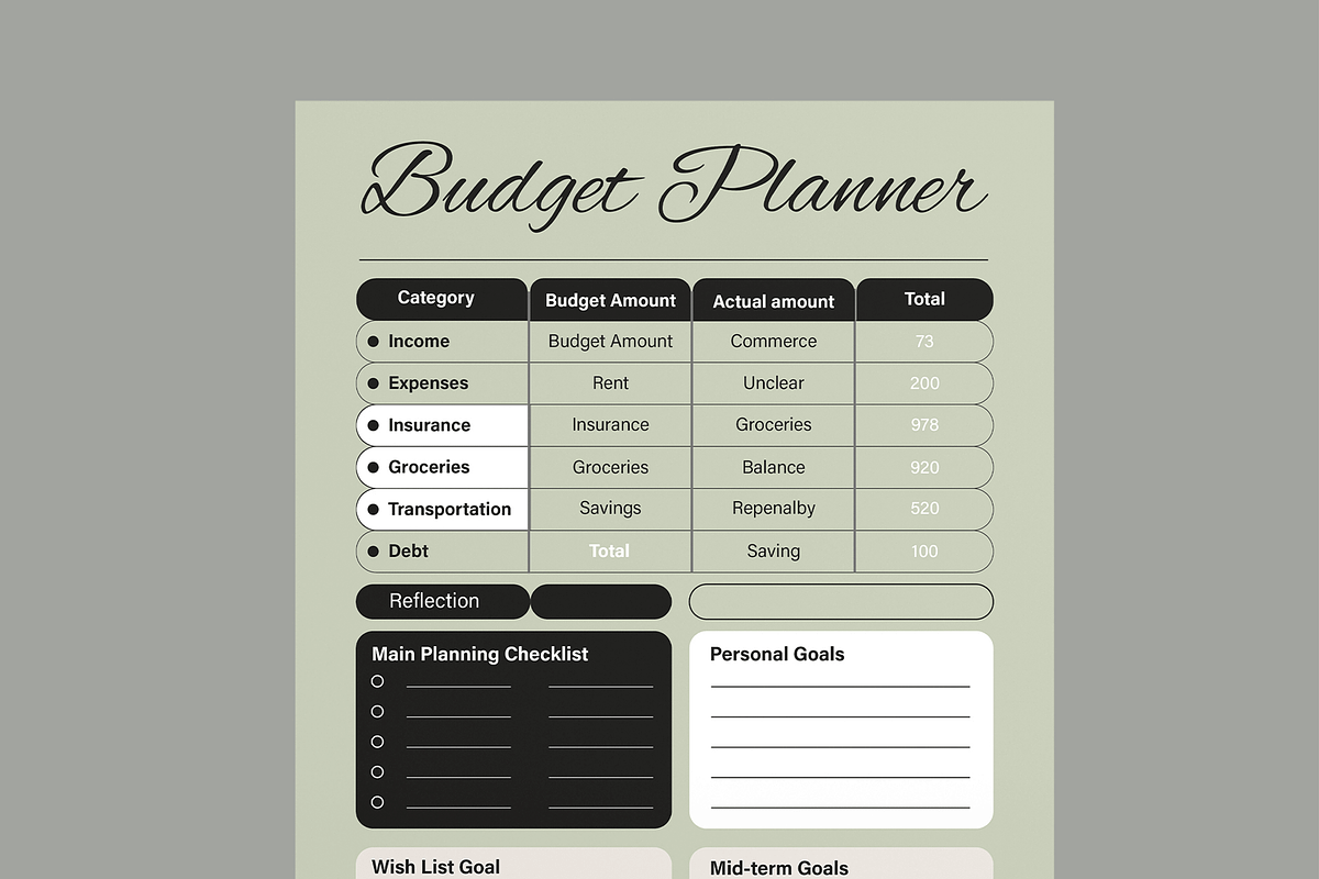Budget Planner Template, a Stationery Template by MightyDesign (Photo 4 of 8)