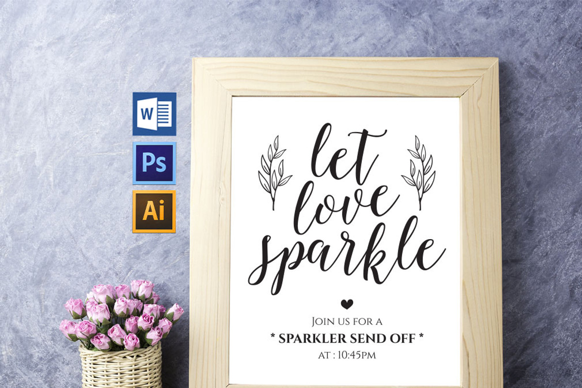 Sparkler Send Off Sign SHR286, an Invitation Template by Shafura_Wedding