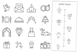 Wedding Timeline Template and Icons, an Invitation Template by Milota