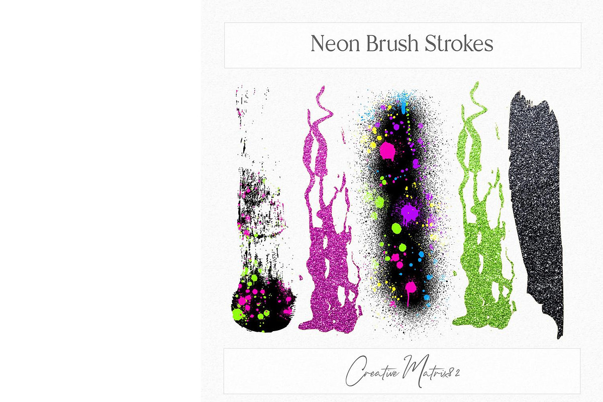 Neon Brush Strokes Clipart, an Object Graphic by Creative Matrix82 (Photo 3 of 5)