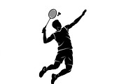60 Badminton Player Smash Silhouette, a Person Illustration by Amazin_art (Thumbnail 3 of 37)
