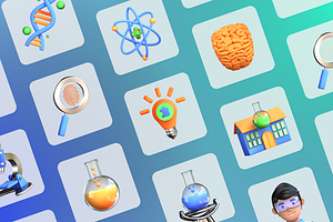 3D Science Icons