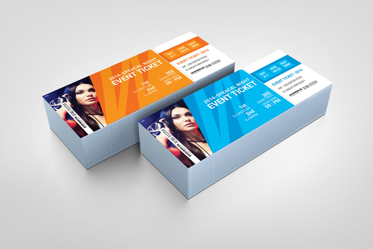 Printable Event Ticket Template, a Stationery Template by BrandlyTemplate (Photo 1 of 3)