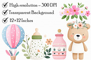Boho Baby watercolor Clipart, an Illustration by Libby Wishes (Thumbnail 6 of 7)