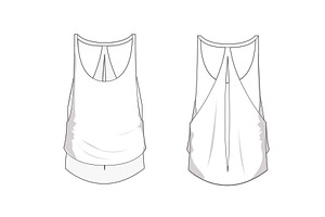Woman Top Fashion Flat Template