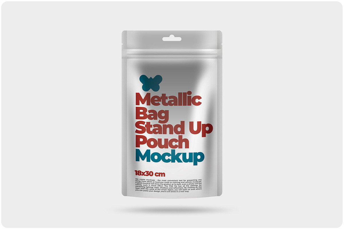 Metallic Stand-up Pouch Mockup, a Packaging Mockup by Reformer Mockup (Photo 4 of 5)