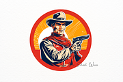 Elegant Cowboy Round Logo Clipart, a Person Illustration by New-School-Wave (Thumbnail 3 of 5)