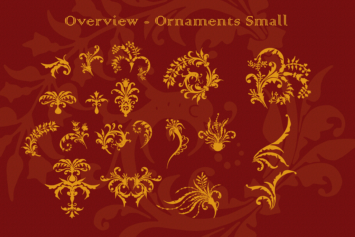 100 Retro Flower Ornaments, a Brush Add-On by xresch (Photo 6 of 12)