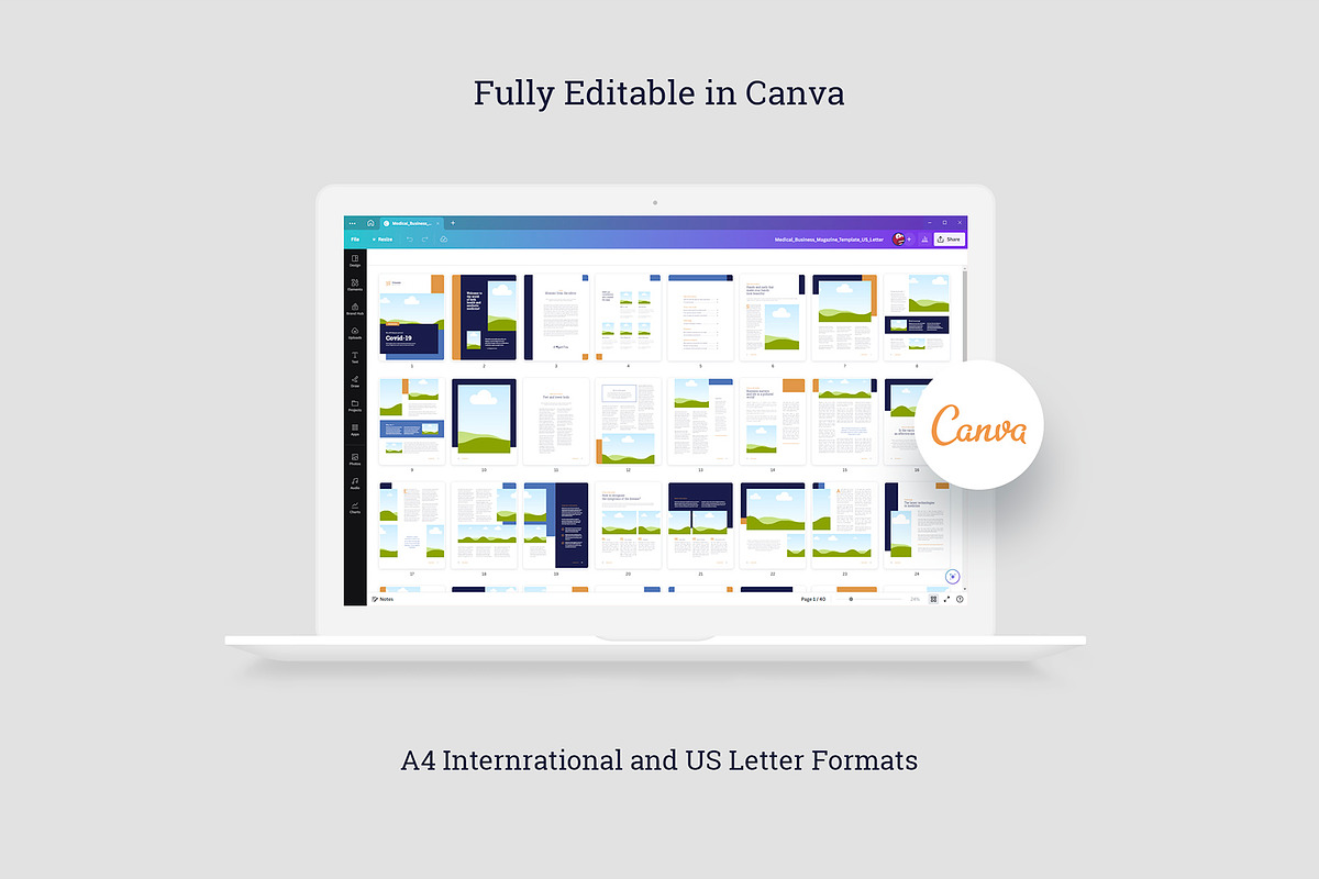 Medical Business Magazine Canva, a Magazine Template by artbart (Photo 7 of 7)