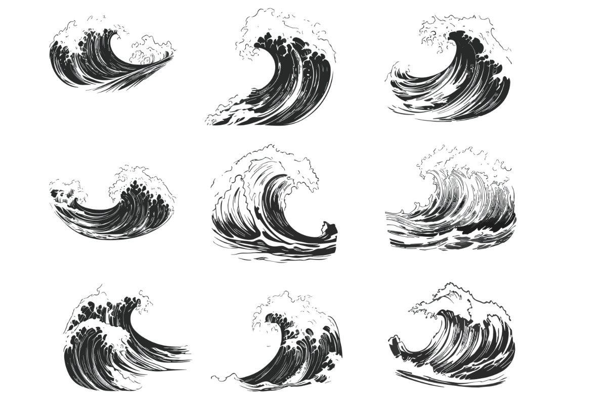 Ocean Sea Waves Set 1 Procreate, a Brush Add-On by Disasterology Ink (Photo 6 of 10)