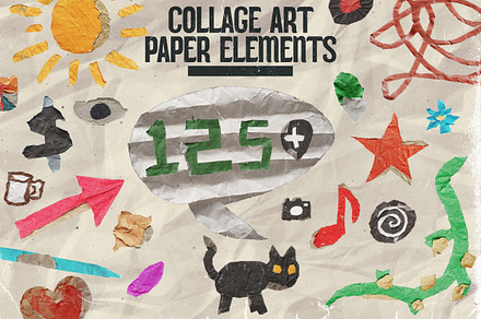 Collage Art 125+ Paper Elements, a Graphic by AyusTrojDesigns