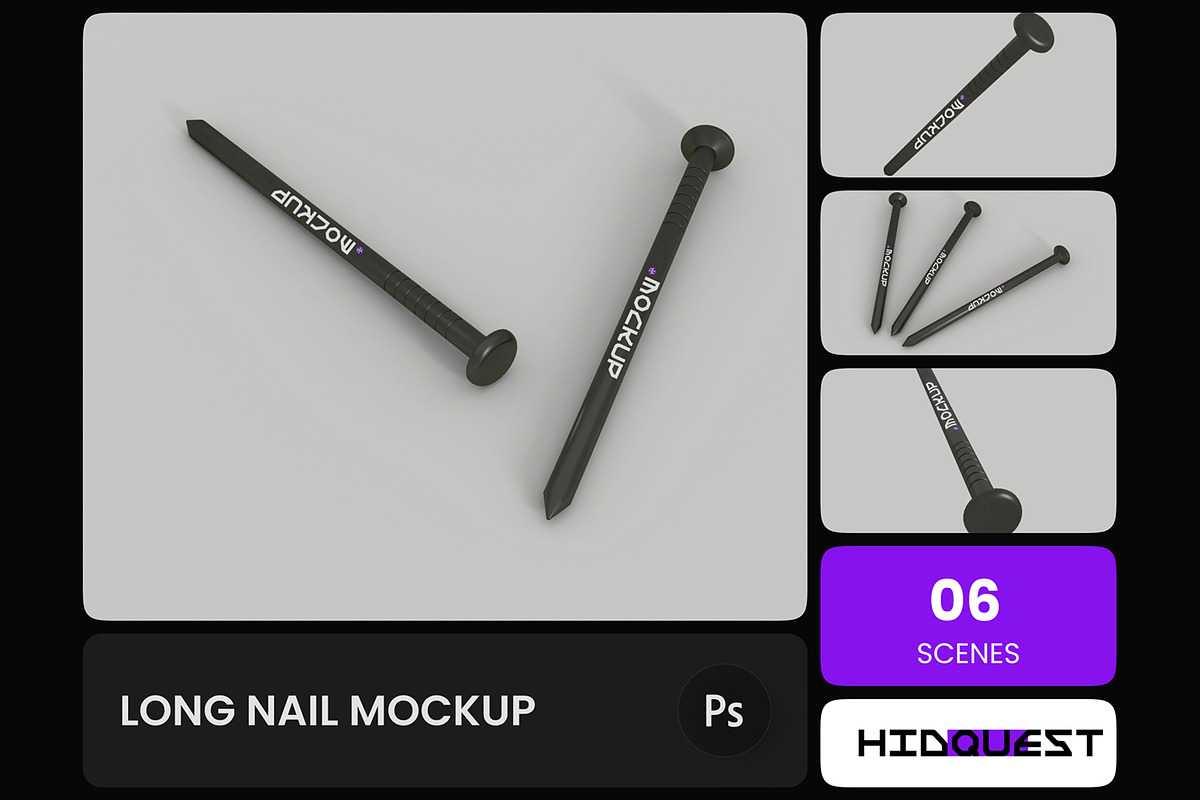 Long Nail Mockup, a Household Mockup by hiddemaru (Photo 1 of 4)