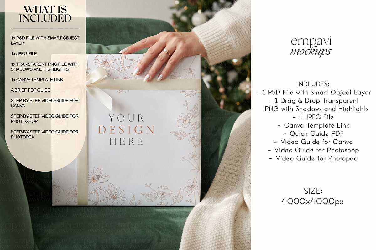 Christmas Wrapping Paper Mockup, a Packaging Mockup by EmpaviMockups (Photo 2 of 6)