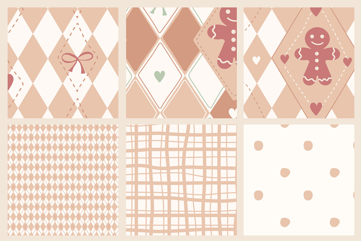 Argyle Gingerbread Patterns, a Pattern Graphic by Nebbia (Photo 2 of 5)