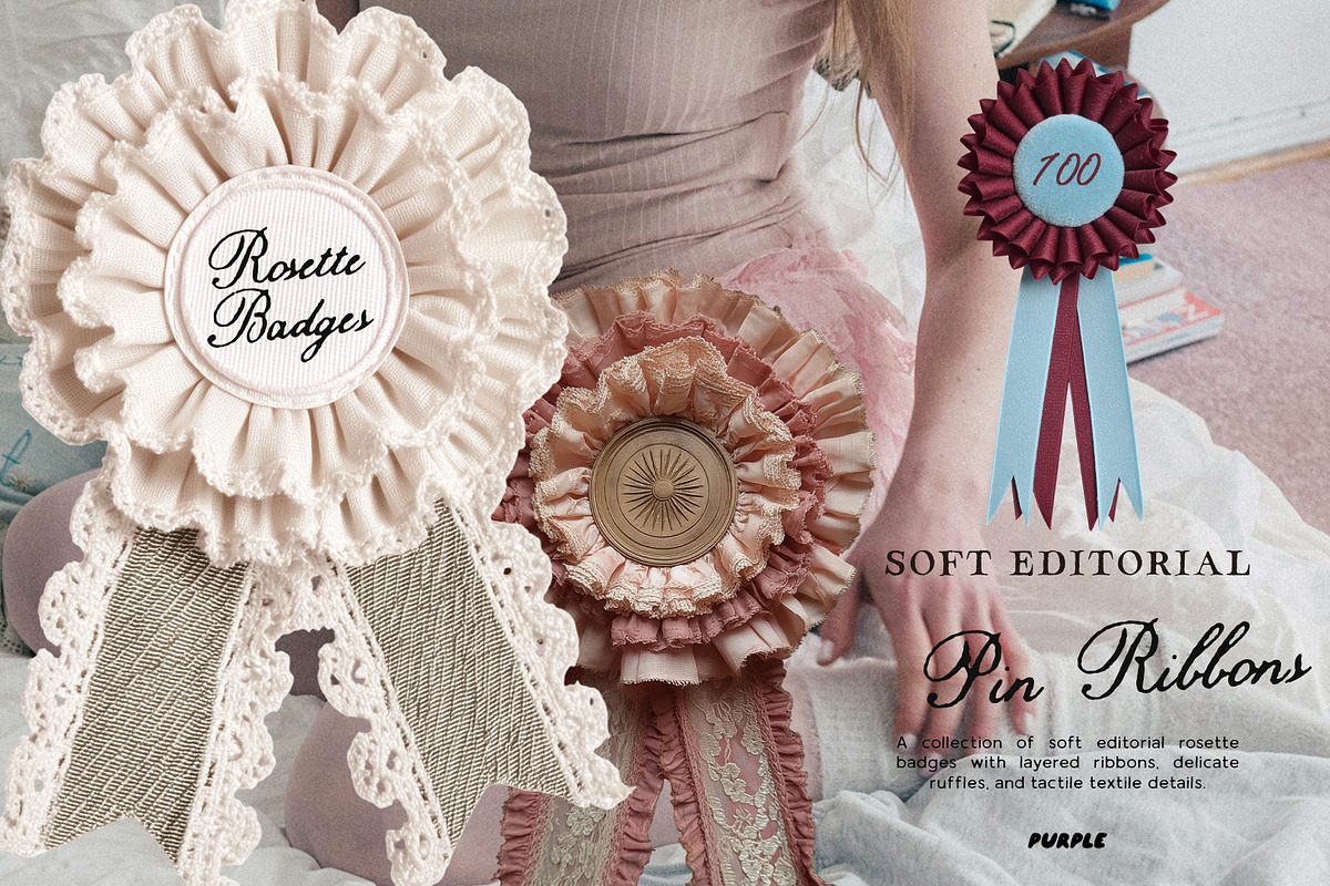 Rosette Badges: Pin Ribbons Pack, an Object Graphic by Purple (Photo 1 of 11)