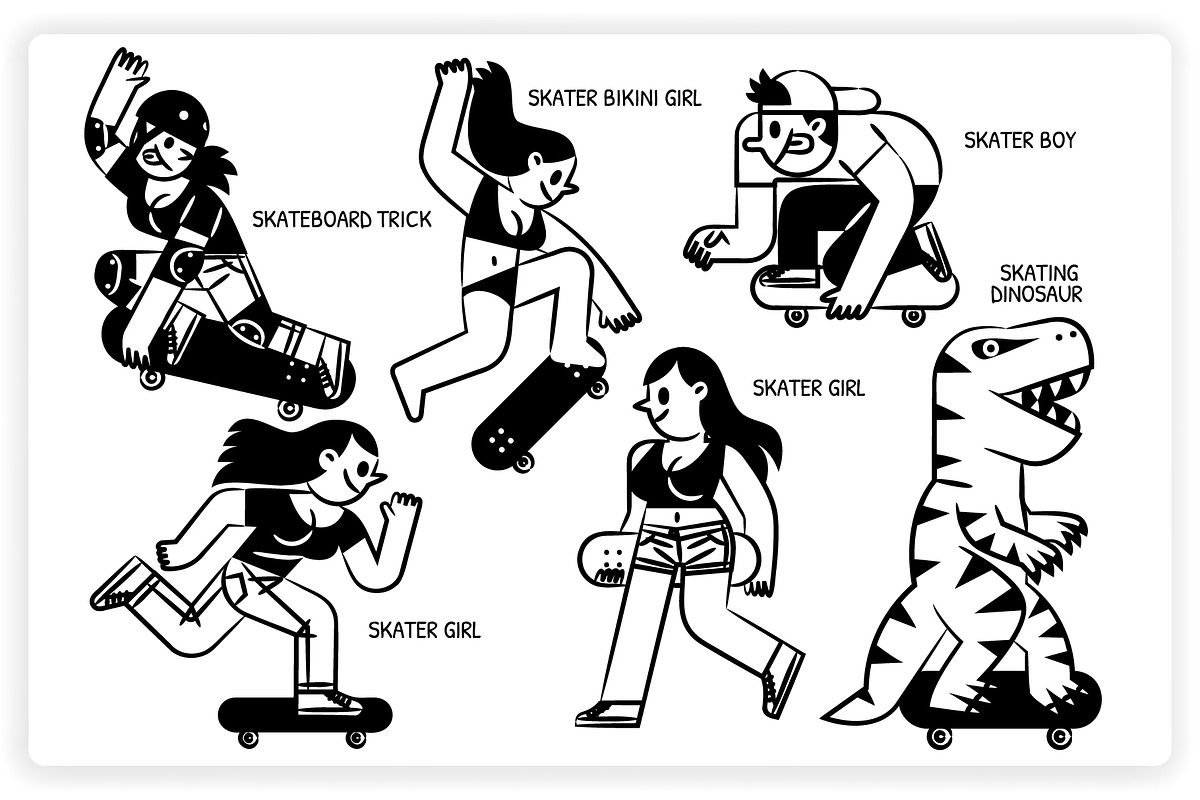 36 Skateboarding Elements x2 Styles, a Graphic by monkik (Photo 12 of 25)