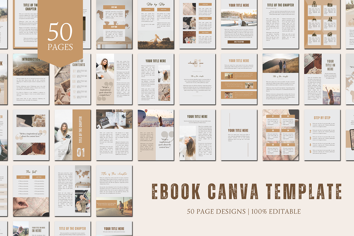 Latte Travel EBOOK CANVA TEMPLATE, a Magazine Template by The Little Lily Studio (Photo 1 of 5)