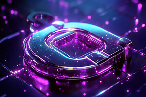 Glowing metallic letter D futuristic, an Abstract Photo by Pixeness Studio