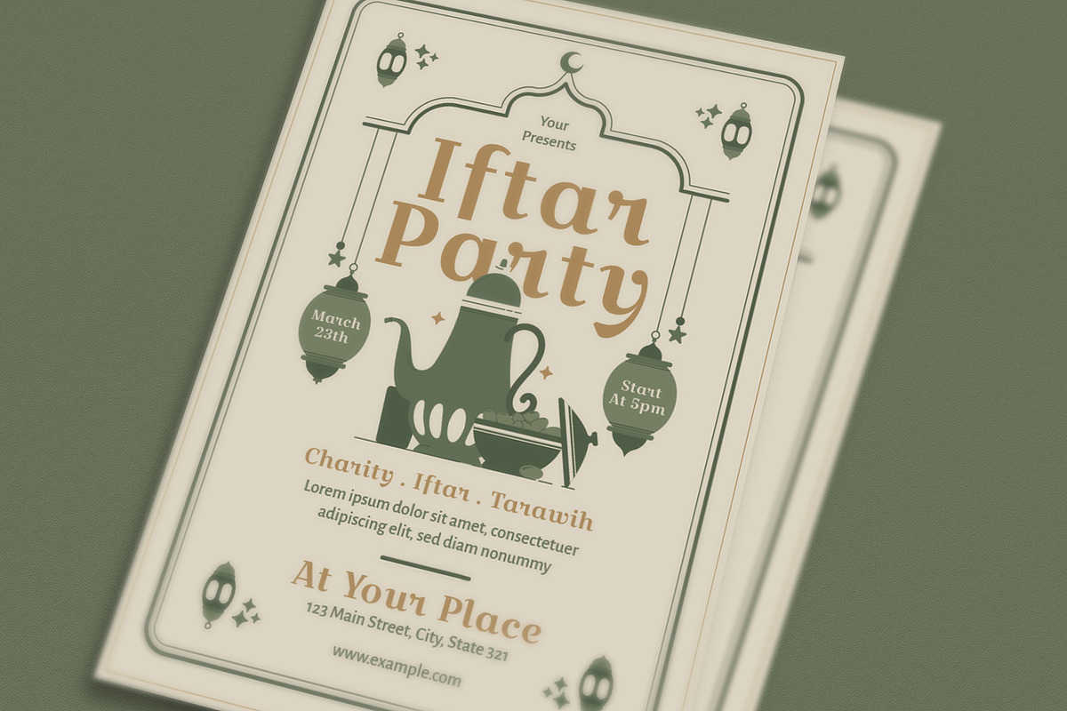 Retro Iftar Party Celebration Flyer, a Flyer Template by Guuver (Photo 2 of 3)