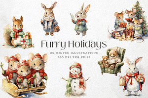 Furry Holidays - Winter PNG Overlays