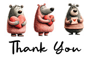 Whimsical Teddy Bear Love Clipart, an Illustration by CraftArtStudio (Thumbnail 6 of 6)