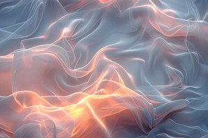 Luminous Abstract Blue and Peach Flowing Fabric Background, an Abstract Photo by José Manuel Gelpi