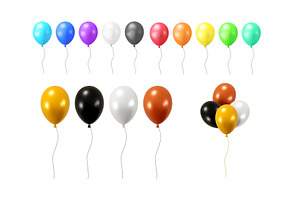 Colorful helium balloon set. Bright, an Object Illustration by Abscent