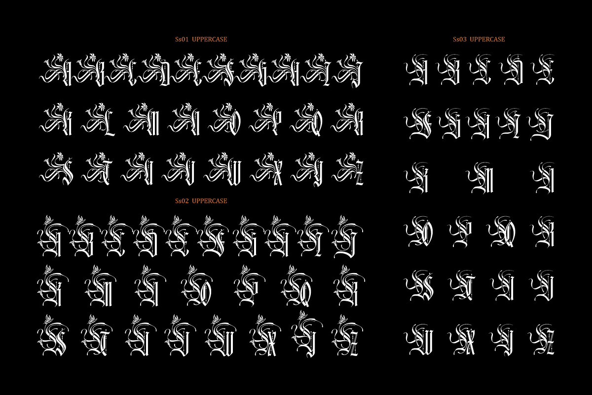 Black Letterfly Typeface, a Blackletter Font by alit design (Photo 3 of 20)