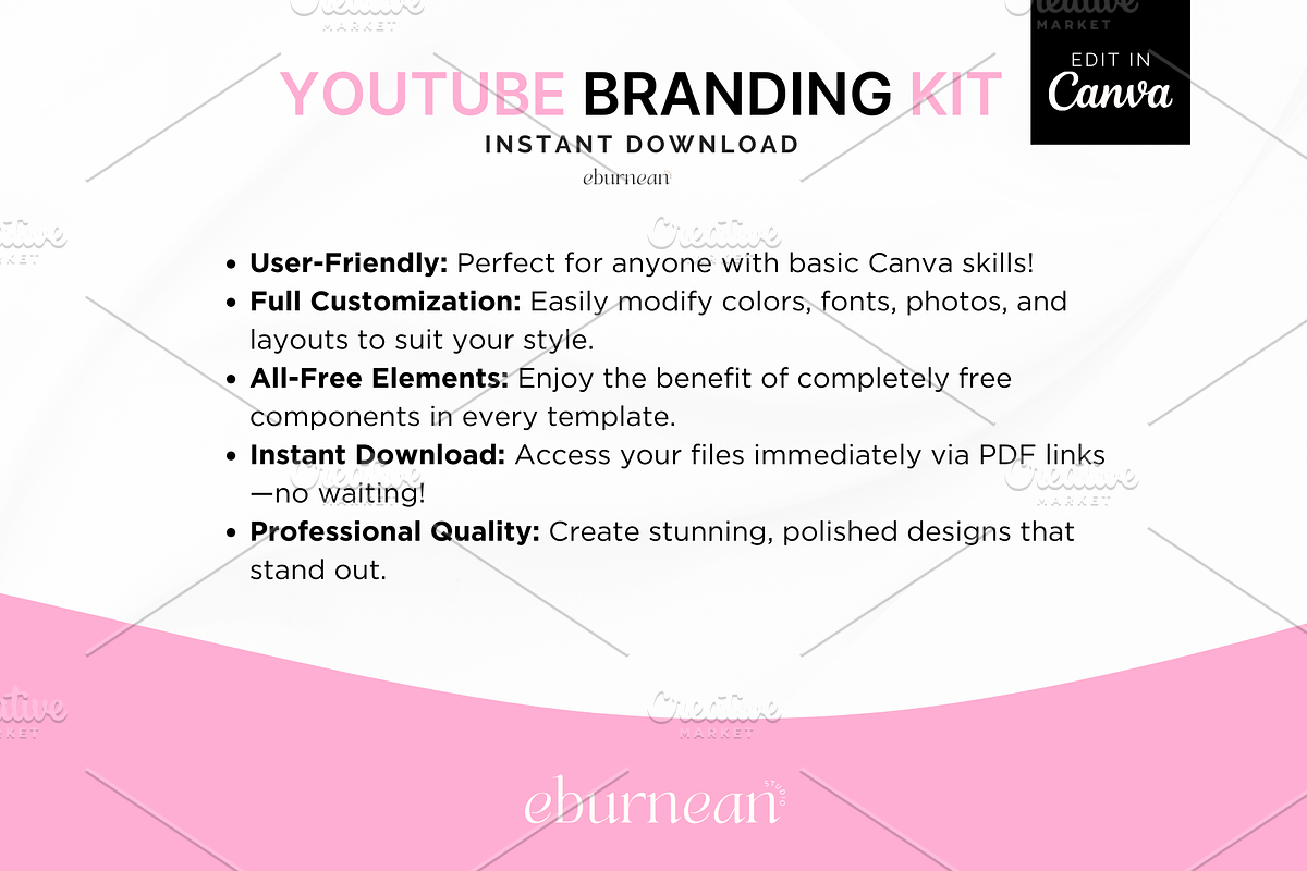 YouTube Branding Kit for Canva, a Social Media Template by Studio Eburnean (Photo 8 of 9)