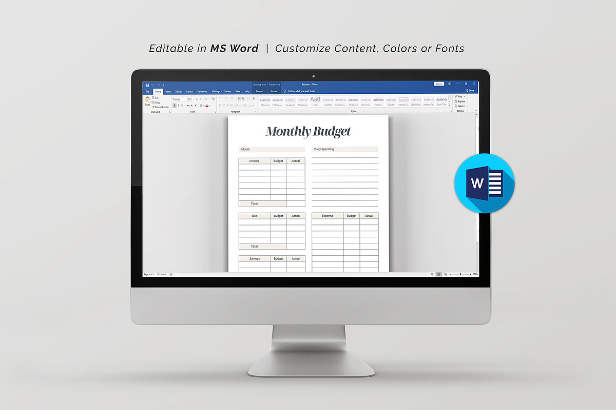 Budget Planner, a Stationery Template by DesignDevisers (Photo 8 of 9)