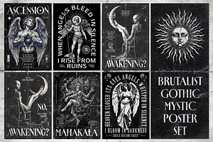 Brutalist Gothic Mystic Poster Set
