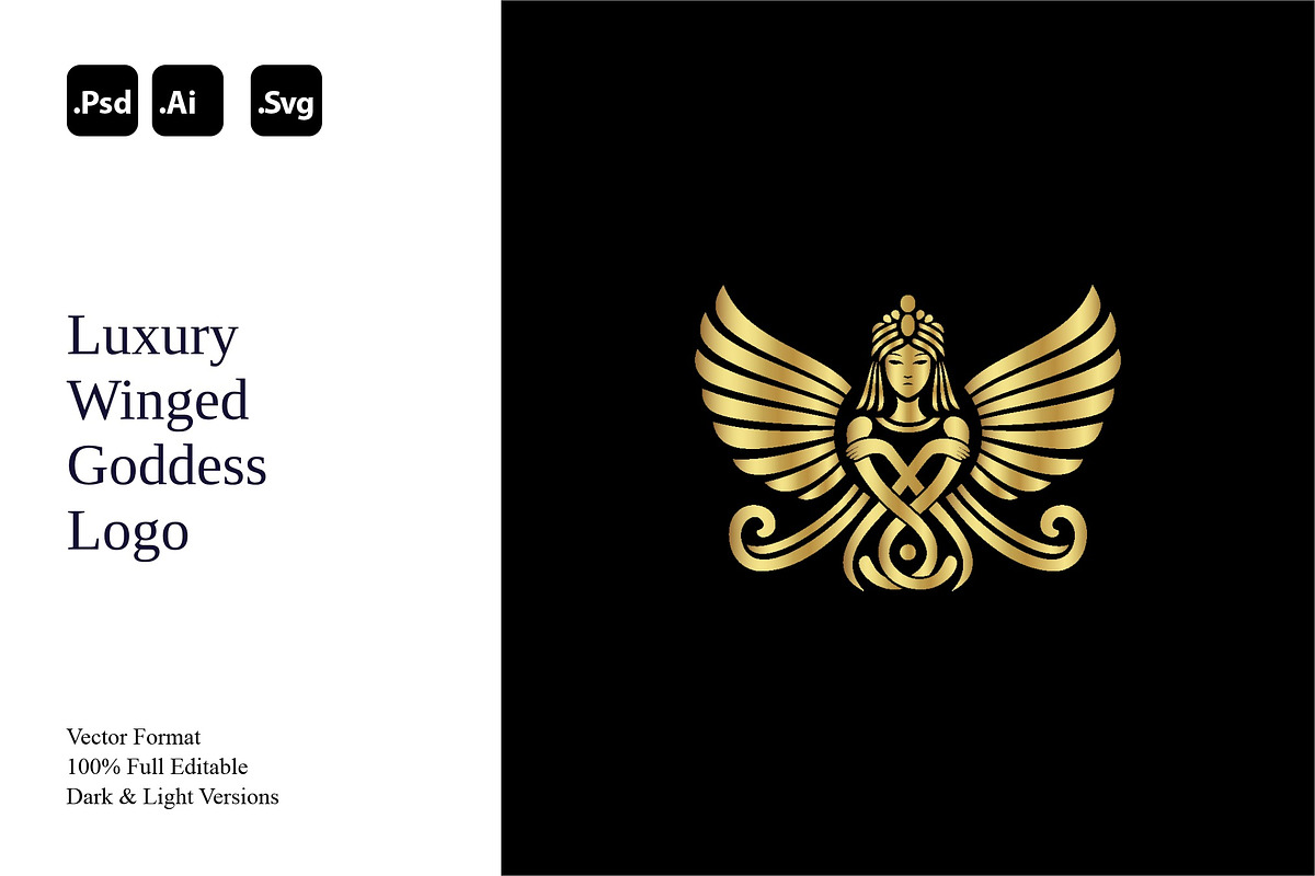 Luxury Winged Goddess Logo, a Branding & Logo Template by Luxury Logos (Photo 1 of 4)