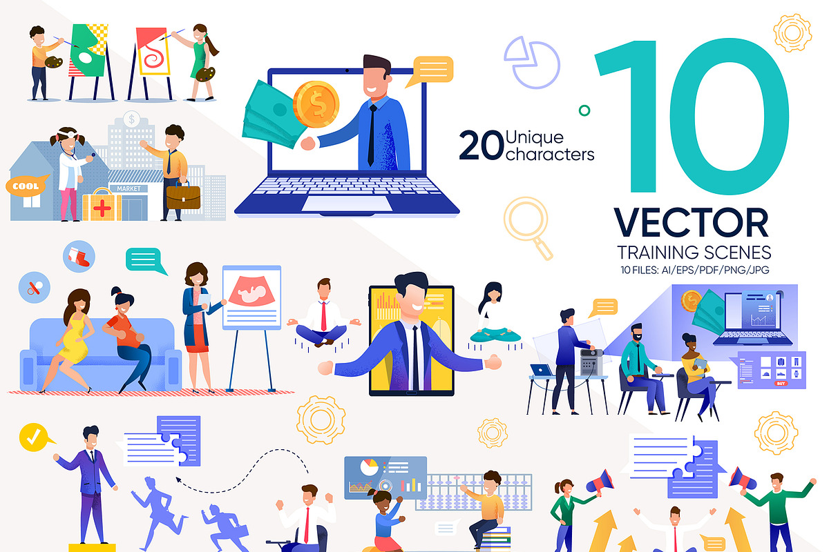 Training Vector Scenes, an Education Illustration by PavelVinnik (Photo 1 of 3)