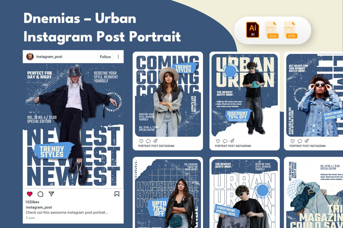 Urban Fashion - Instagram Bundle 02, a Social Media Template by Dhabee (Photo 2 of 10)