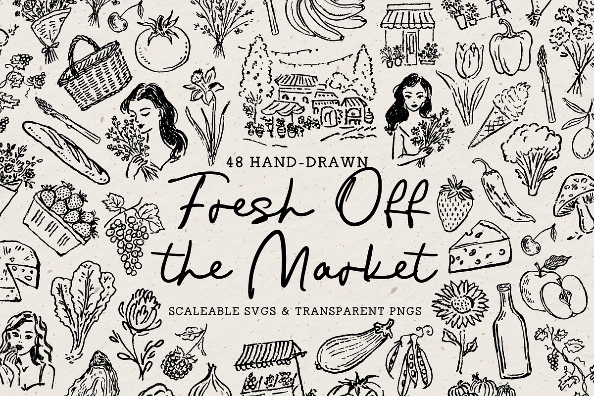 Farmers Market Clipart, Produce, a Food Illustration by The October Creative (Photo 1 of 6)