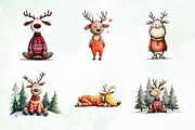 Quirky Funny Christmas Reindeer PNG, an Illustration by Creative Art (Thumbnail 5 of 14)