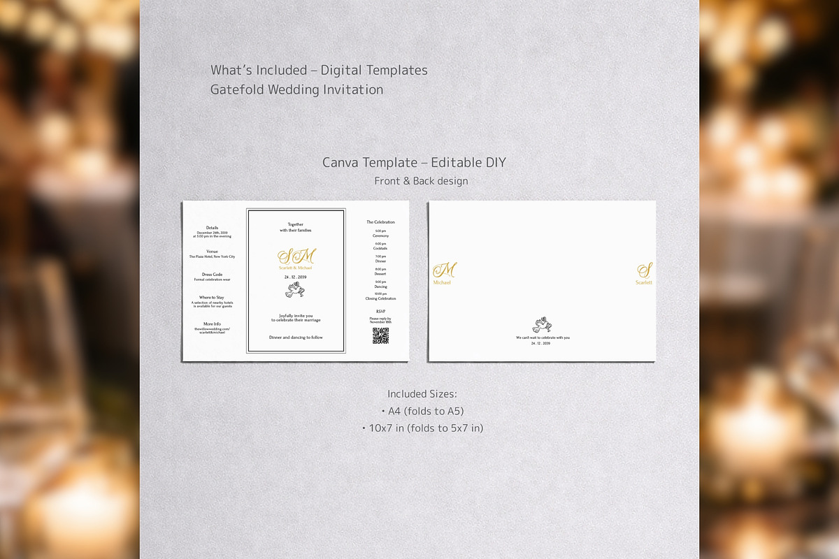 Luxury Gatefold Canva Template bd004, an Invitation Template by TyphoonStudio (Photo 3 of 9)