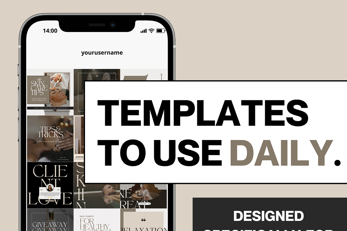 36 Spa Beauty Instagram Templates, a Social Media Template by The Lone Crowd (Photo 6 of 7)