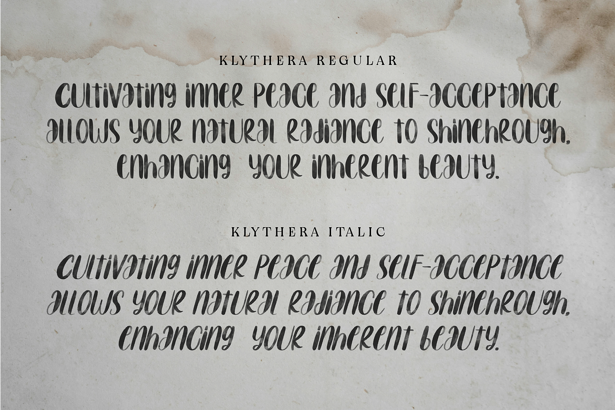 Klythera - Watercolor Inked Display, a Script Font by Indotype Foundry (Photo 10 of 10)