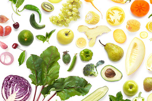 Pattern  of vegetables and fruits stock photo containing above and abstract