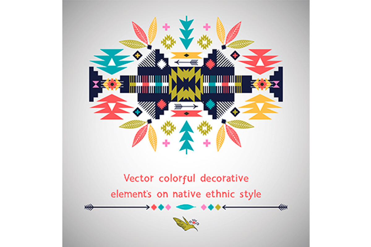 Decorative set in tribal style preview 4