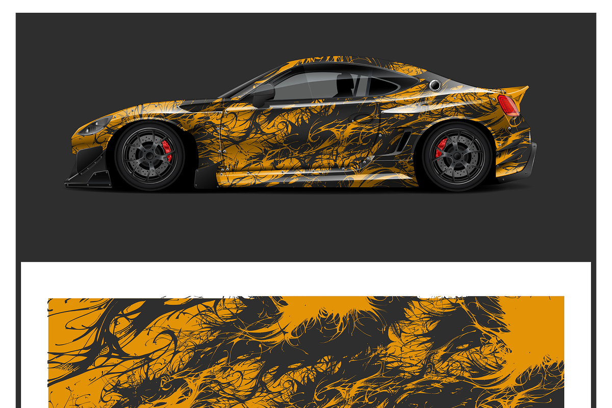 Dynamic Racing Car Wrap Design, a Transportation Illustration by CarWrap design (Photo 1 of 4)