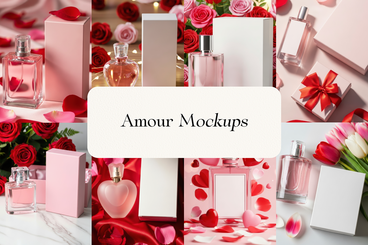 Valentine Perfume Bottle Mockup 1000, a Packaging Mockup by KennedyStudio (Photo 3 of 15)